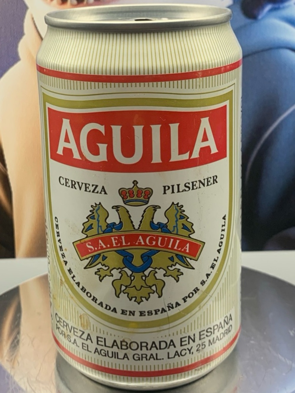 Vintage Beer Can Aguila Cerveza Pilsner Tab Empty Spain Aluminum Can